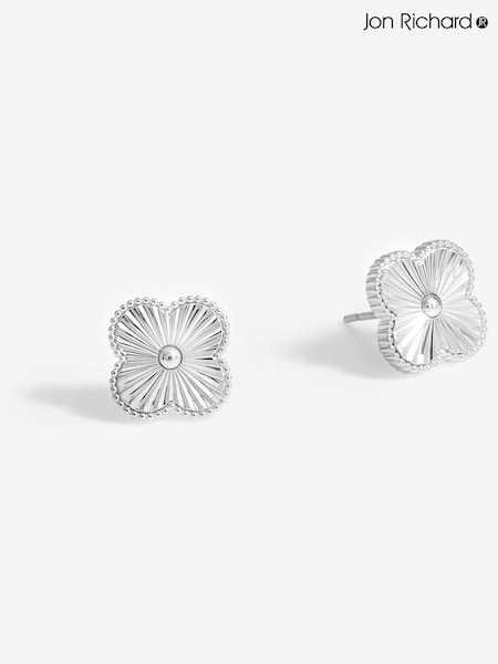 Jon Richard Silver Tone Dimaond Cut Stud Earrings (F51599) | €24