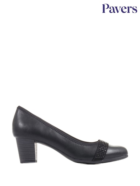 Pavers Black Block Heeled Court Shoes (F51657) | 1,802 UAH