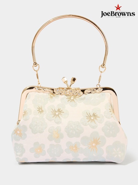 Joe Browns Gold Jacquard Floral Print Kiss Lock Bag (F51693) | 2,704 UAH