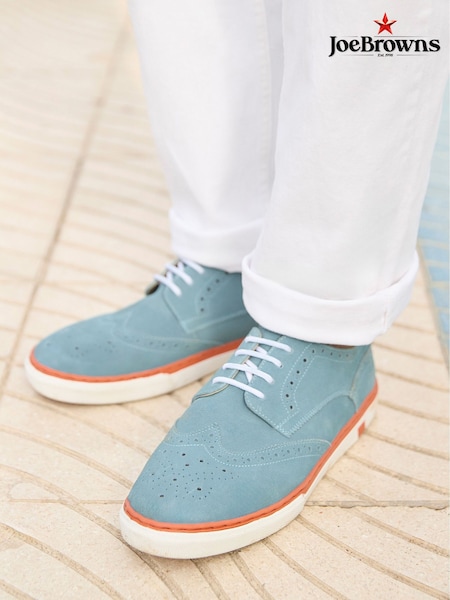 Joe Browns Blue Lace Up Suede Brogue Pumps (F51695) | R$ 690