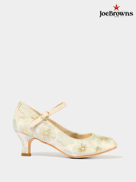 Joe Browns Gold Jacquard Floral Print Occasion Shoes (F51706) | 3,304 UAH
