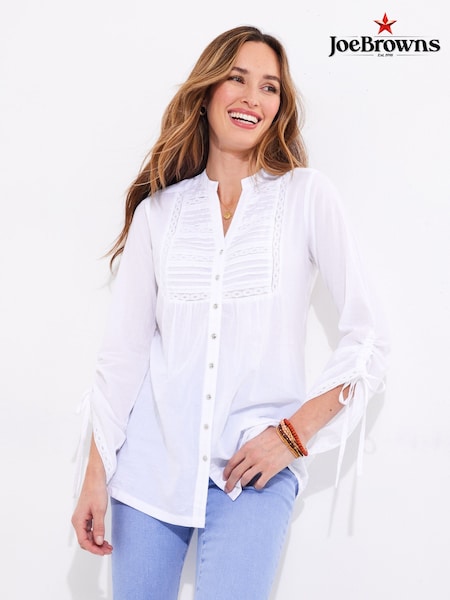 Joe Browns Lace Detail Pintuck 100% Cotton Blouse (F51726) | ‏262‏₪