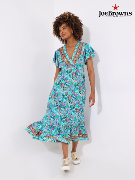 Joe Browns Blue Boho Border Print Maxi Dress (F51730) | €83