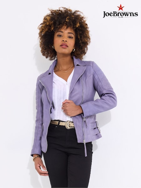 סגול - Joe Browns Quilted Biker Jacket (F51744) | ‏1,132‏₪