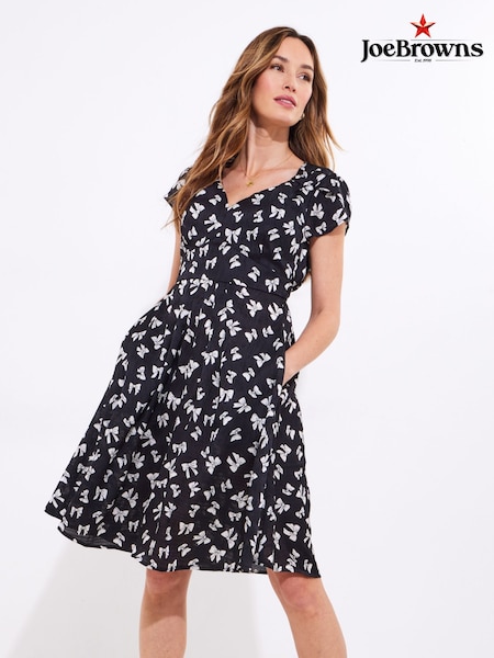 Joe Browns Black Bow Print Knee Length Dress (F51761) | €79