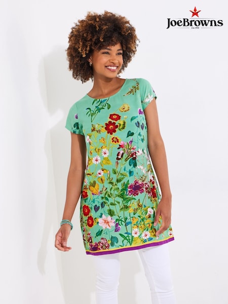 Joe Browns Scoop Neck Floral Print Long Line Top (F51780) | €71