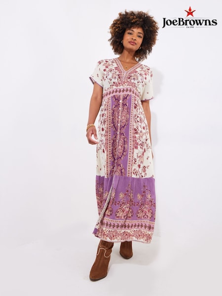 Joe Browns Purple Floral Border Print Maxi Dress (F51792) | ₪352