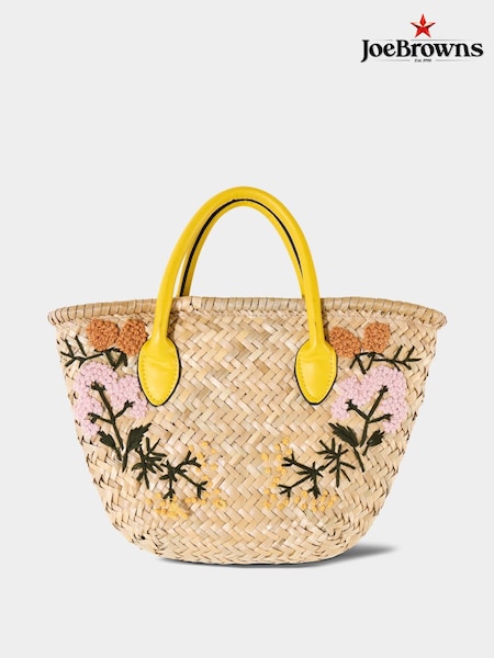 Joe Browns Yellow Floral Embroidered Basket Bag (F51816) | ₪277