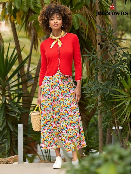 Joe Browns Red Lightweight Spring Floral Maxi Skirt (F51823) | ₪277