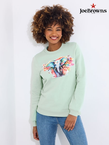 Joe Browns Elephant Graphic 100% Cotton Sweatshirt (F51824) | ‏291 د.إ.‏