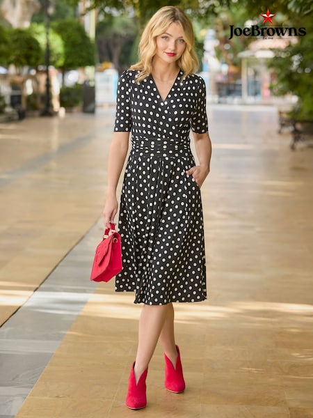 Joe Browns Black Polka Knee Jersey (F51841) | 287 QAR