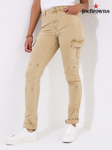 Joe Browns Natural Tapered Stretch Cargo Joggers (F51863) | kr714
