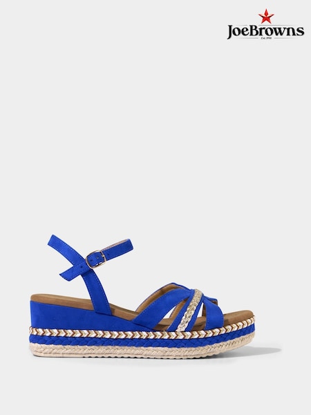 Joe Browns Blue Platform Espadrille Cross Over Strappy Sandals (F51878) | ₪226