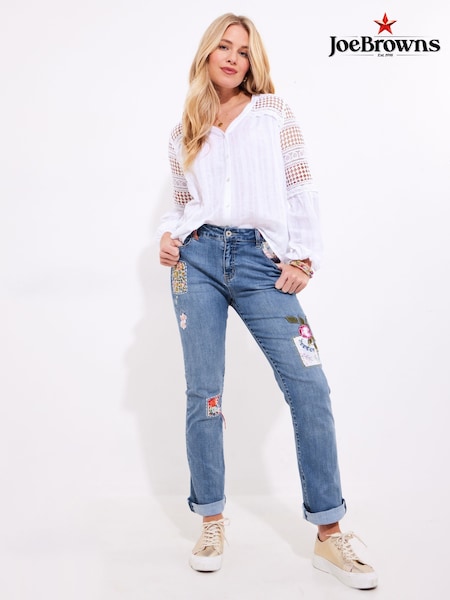 Joe Browns Blue Limited Edition Patchwork Straight Leg Jeans (F51904) | €106