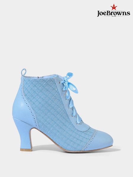 Joe Browns Blue Vintage Boucle Lace-Up Ankle Boots (F51909) | ₪302