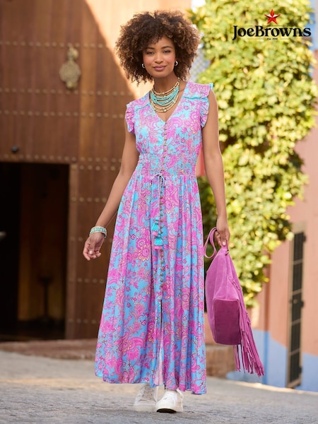 Joe Browns Blue Paisley Shirred Maxi Dress (F51944) | €108