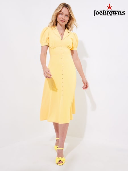 Joe Browns Yellow Vintage Collared Tea Dress (F51945) | ₪327