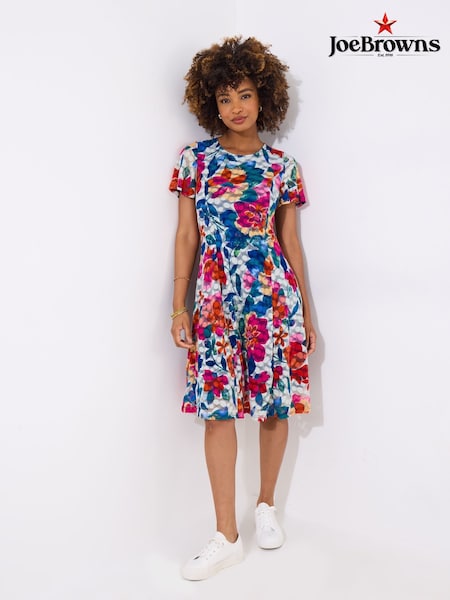Joe Browns Blue Floral Print Lace Knee Length Dress (F51956) | R$ 575