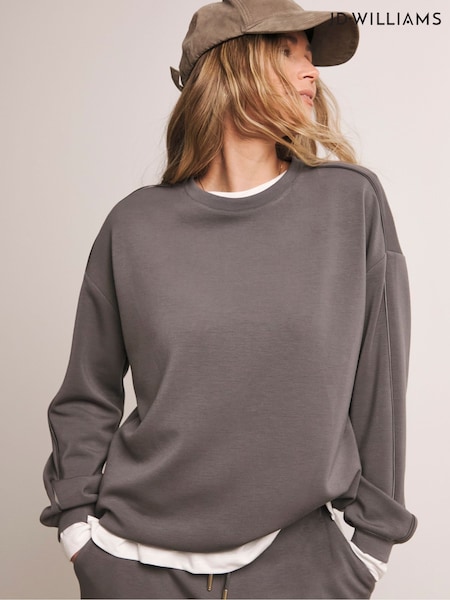 Anthology By JD Williams Grey Crew Neck Satin Strip Sweatshirt (F52005) | €42