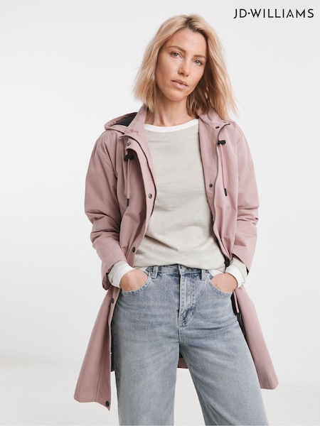 JD Williams Pink Longline Shower Resistant Raincoat (F52016) | €97