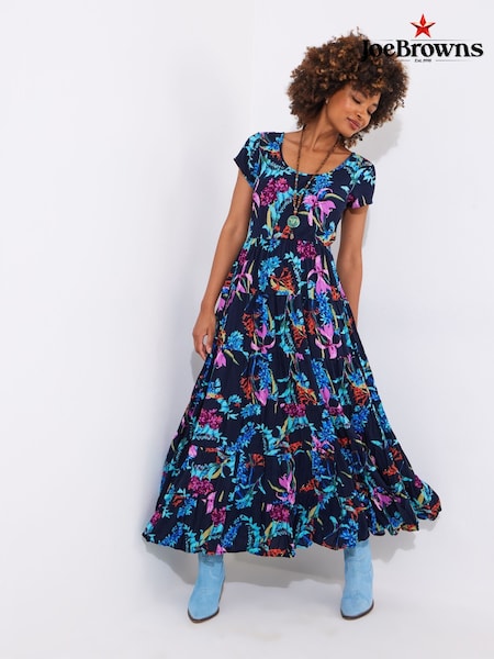 Joe Browns Dark Floral Crinkle Maxi Dress (F52140) | €102