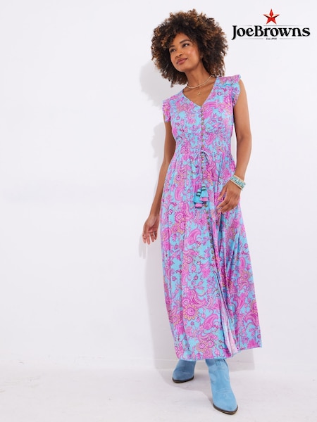 Joe Browns Blue Petite Paisley Shirred Maxi Dress (F52161) | €130