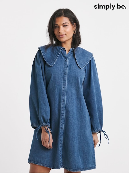 Simply Be Oversized Collar Denim Dress (F52234) | 68 €