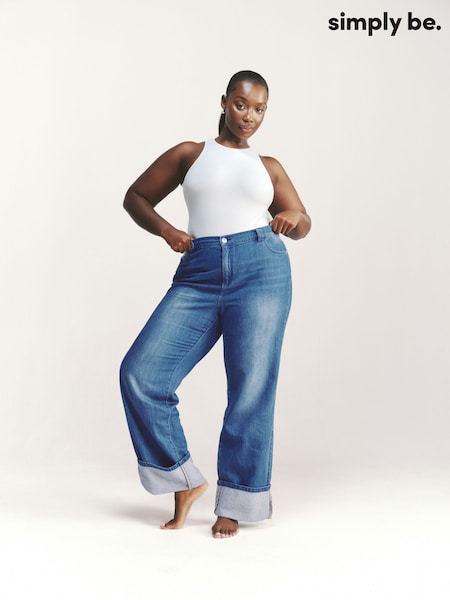 Simply Be Straight Leg Turn Up Denim Jeans (F52238) | 70 €