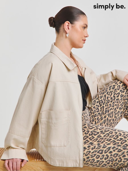 Simply Be Cropped Utility 100% Cotton Jacket (F52257) | ‏201‏₪