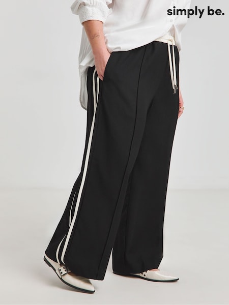 Simply Be Contrast Waist Side Stripe Trousers (F52267) | ‏176‏₪