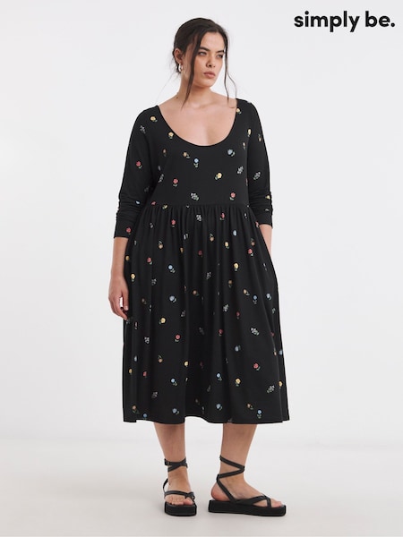 Simply Be Supersoft Scoop Neck Pocket Midi Dress (F52269) | €40