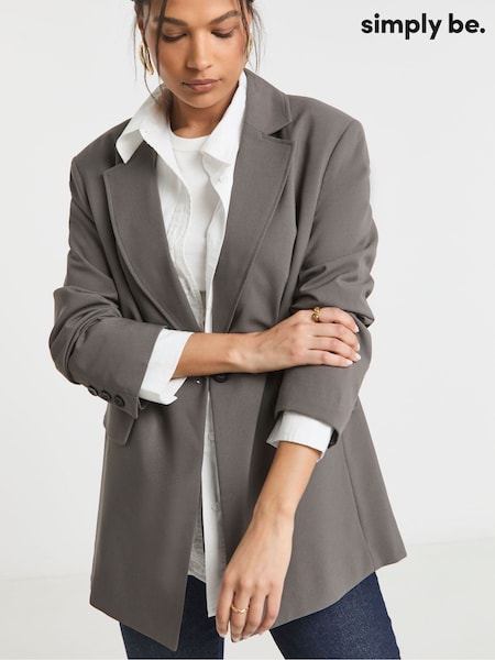 Grå - Simply Be Single Breasted Blazer (F52289) | kr1 220