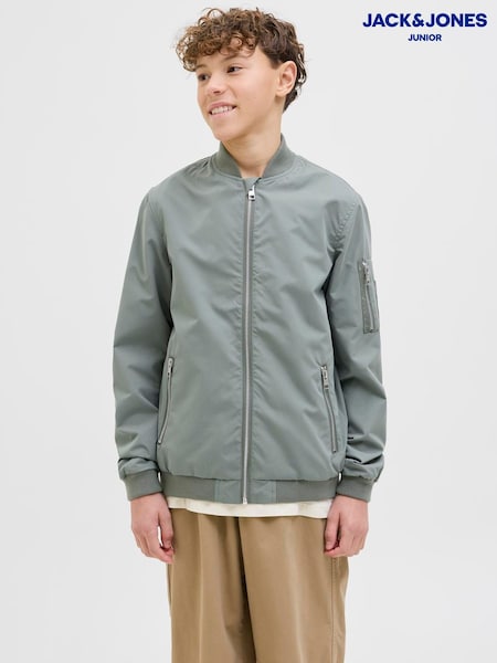 Verde - JACK & JONES JUNIOR Light Weight Bomber Jacket (F52316) | 261 LEI