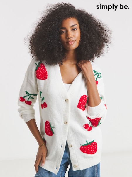 Simply Be Strawberry Cherry Print Cardigan (F52322) | € 55
