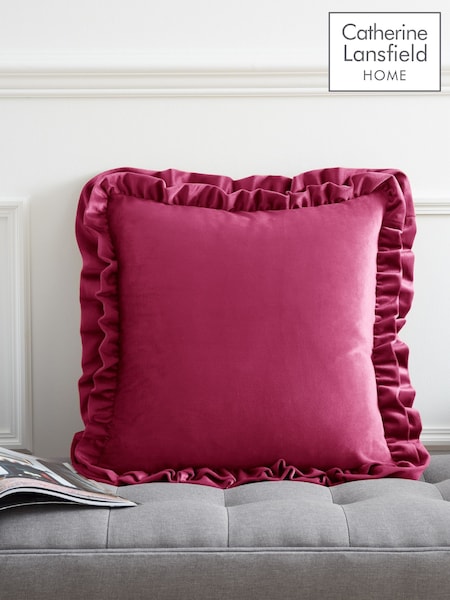 Catherine Lansfield So Soft Velvet Touch Double Frill Cushion (F52405) | ‏105 د.إ.‏