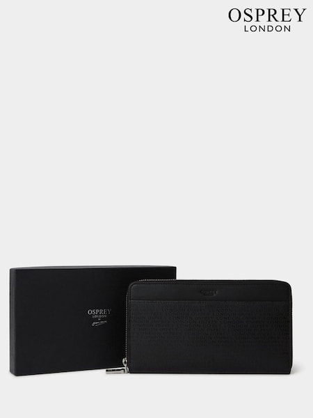Osprey London Large The Deboss Leather Travel Black Wallet (F52459) | 195 €