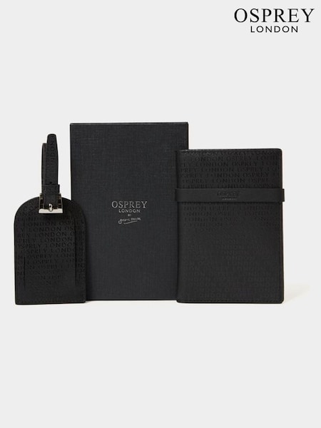 Osprey London The Deboss Leather Black Passport And Luggage Tag Set (F52461) | 139 €