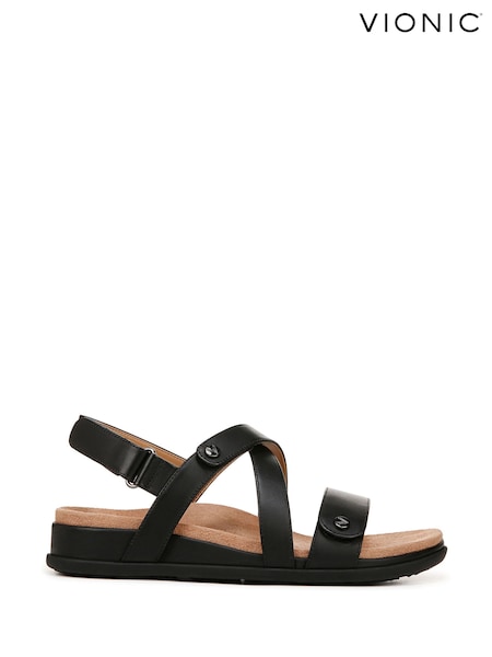 Черный - Vionic Wide Fit Cypress Gladiator Arch Support Sandals (F52470) | €172