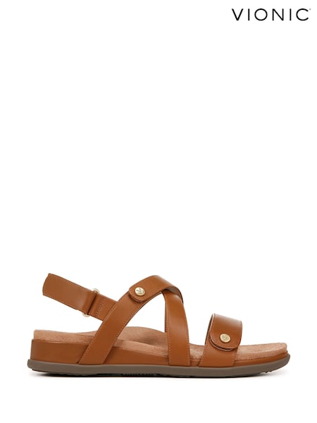 Коричневый - Vionic Wide Fit Cypress Gladiator Arch Support Sandals (F52478) | €172