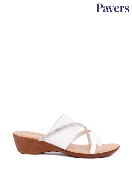 Белый - Pavers Smart Toe Post Sandals (F52492) | €40