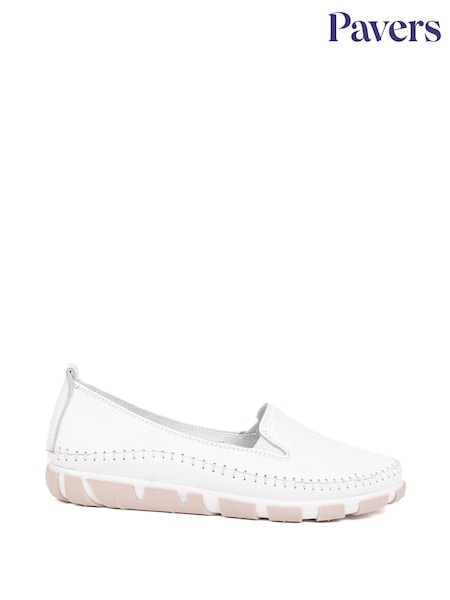 Valkoinen - Pavers Slip-Ons nahka Tossut (F52493) | €63