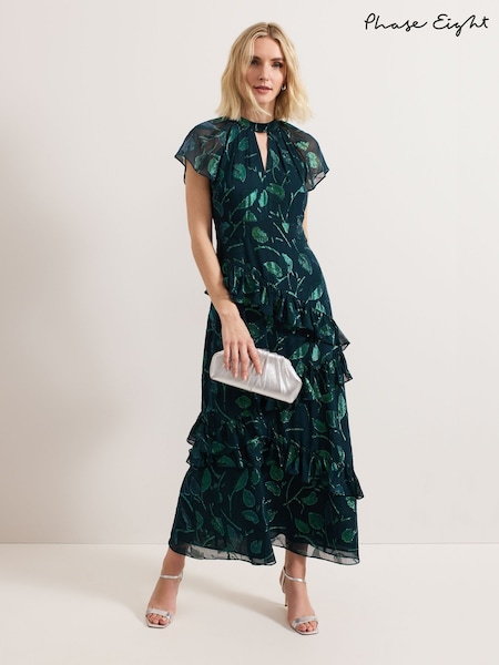 Phase Eight Green Haisley Silk Dress (F52537) | AED2,149