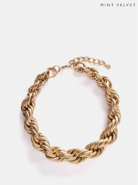 Mint Velvet Gold Tone Twist Necklace (F52553) | €50