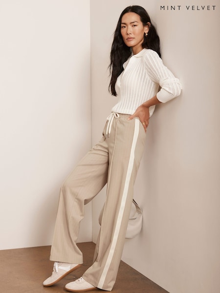 Mint Velvet Pinstripe Wide Joggers (F52567) | €173