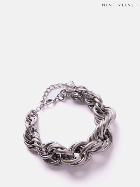 Mint Velvet Silver Tone Twist Bracelet (F52580) | €33