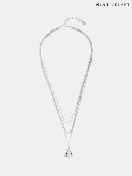 Mint Velvet Silver Tone Layered Necklace (F52590) | €44