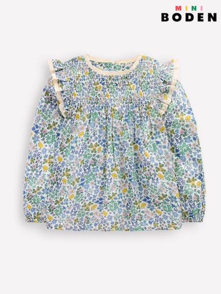 Boden Multi Dorothy Smocked Ruffle 100% Cotton Blouse (F52657) | 1,622 UAH - 1,923 UAH
