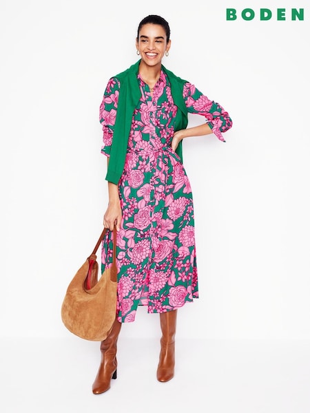 Boden Green Kate Midi Shirt Dress (F52663) | €96