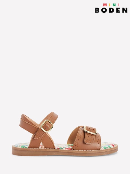 Boden Brown Leather Buckle Sandals (F52732) | ₪176 - ₪196
