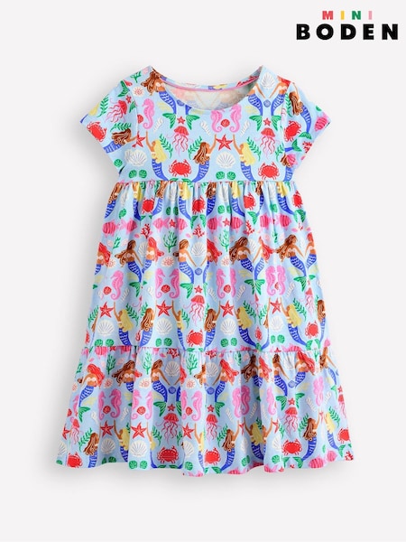 Boden Blue Dark Ariel Twirly 100% Cotton Jersey Dress (F52738) | $29 - $32